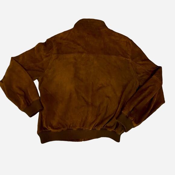Reserve by Patrick James Size L Genuine Leather Brown Bomber Jacket Vintage - Picture 12 of 15